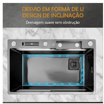 Pia Gourmet Multifuncional de Embutir – Design Moderno e Máxima Praticidade para sua Cozinha!