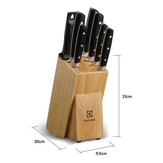 Conjunto de Facas Electrolux com Suporte de Madeira – Precisão, Elegância e Durabilidade na Sua Cozinha!